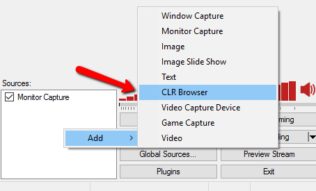 Clr browser for obs studio